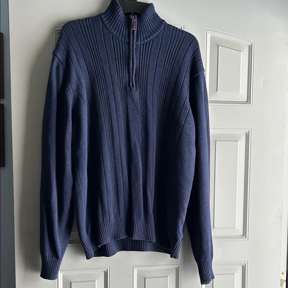 Tricots St. Raphael Men's Navy Blue Quarter -Zip Sweater - Size XXL